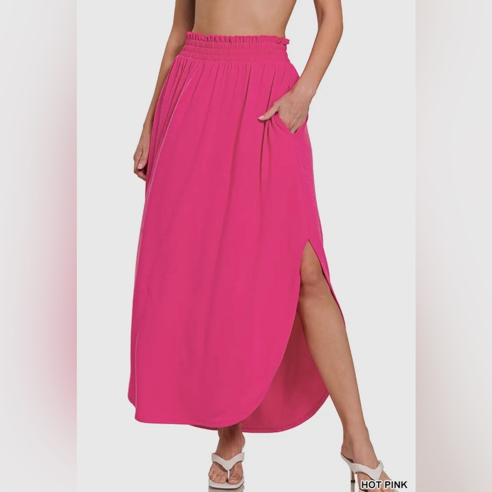 Smocked Waist Maxi Skirt - Picture 1 of 2